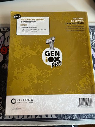 Historia de España, 2 bachillerato, Geniox Pro