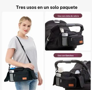 Bolso para cochecito de bebé con estampado de leop