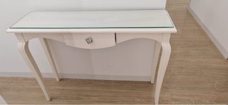 Consola recibidor madera y cristal