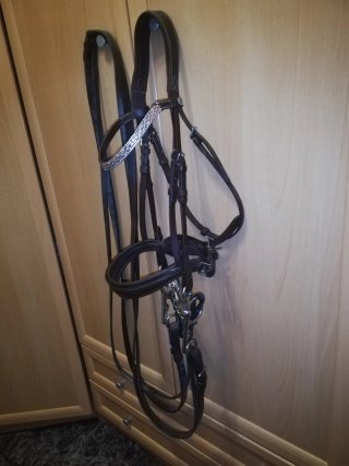 Cabezada inglesa de cuero