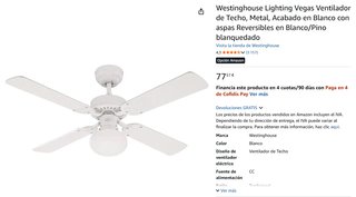 Ventilador de techo Westinghouse con luz
