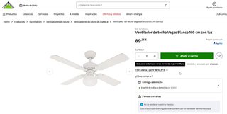 Ventilador de techo Westinghouse con luz