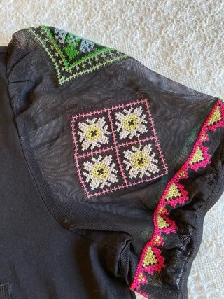 Blusa Desigual M Mangas Bordadas