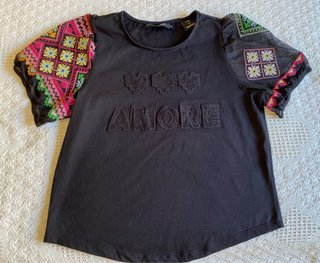 Blusa Desigual M Mangas Bordadas