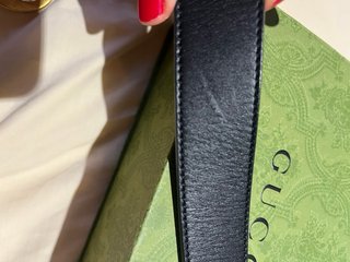 Cinturón Gucci GG Marmont Piel Negra 90/36