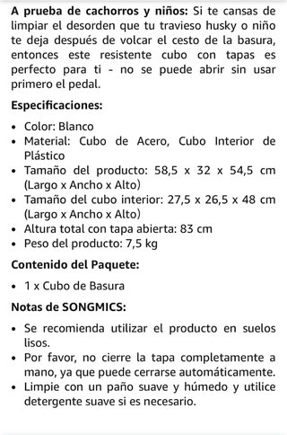 Cubo basura SONGMICS 2x24L