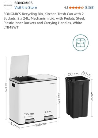 Cubo basura SONGMICS 2x24L