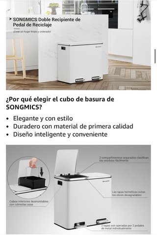 Cubo basura SONGMICS 2x24L