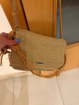Bolso Desigual Rafia Mediano Hombro y Bandolera