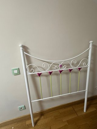 Cabecero cama 90 cm metal blanco