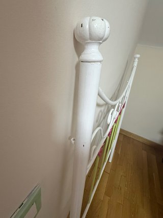 Cabecero cama 90 cm metal blanco