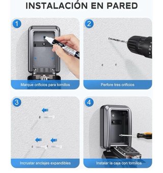 Caja Seguridad Llaves Exterior Combinación 12 Dígi