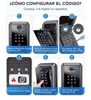 Caja Seguridad Llaves Exterior Combinación 12 Dígi