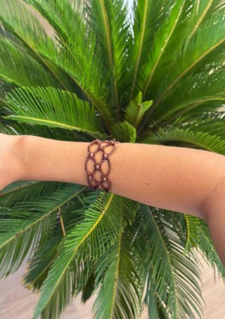 Pulsera macramé con cuentas
