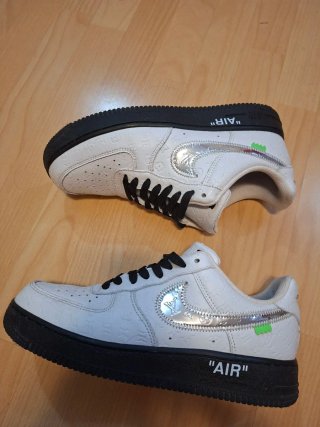 Nike Air Force 1 Custom plata Blanco