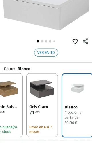Mesita de noche flotante blanca