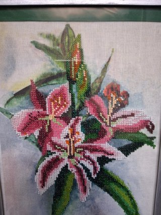 Cuadros florales en técnica mixta con marco