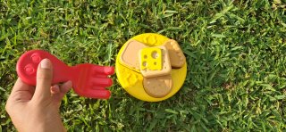 Cesta de picnic infantil rosa y morada