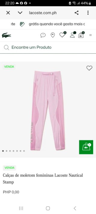 Calças de treino Lacoste rosa tam. 34