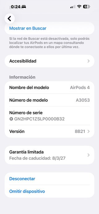 Auriculares Inalámbricos Apple AirPods 4 DFNM9