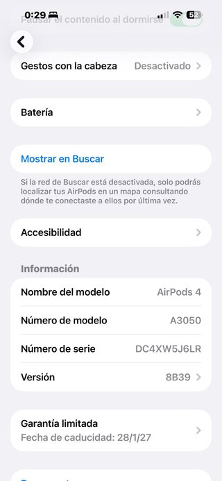 Apple AirPods 4, Auriculares inalámbricos W5J6LR
