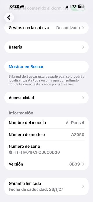 Apple AirPods 4, Auriculares inalámbricos W5J6LR
