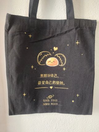 Bolsa tote pintada a mano huevo frito