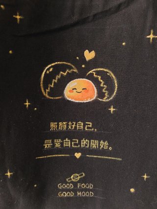 Bolsa tote pintada a mano huevo frito