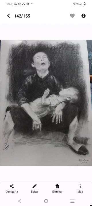 Cuadro al óleo Madre e hijo