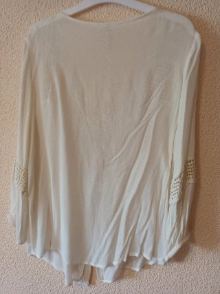 Blusa Stradivarius Transparente Encaje Talla M