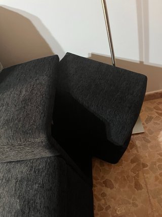 Chaiselongue tela negro y gris