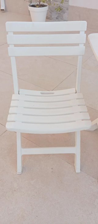 Conjunto mesa y sillas terraza plegables