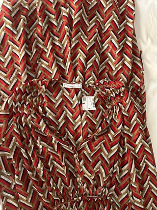 Vestido largo estampado chevron