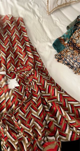 Vestido largo estampado chevron