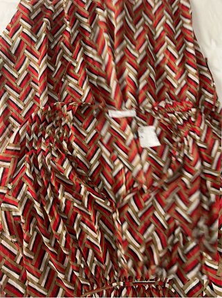 Vestido largo estampado chevron