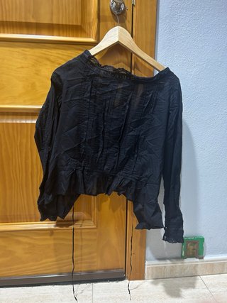 Blusa Zara Mujer Negra Talla S