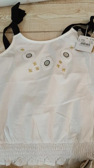Conjunto niña pantalón y top blanco,16 años