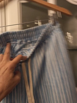 Pantalón ancho rayas azul y blanco