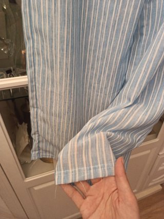 Pantalón ancho rayas azul y blanco