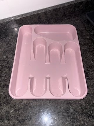 Cubertero plástico rosa