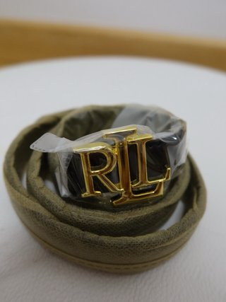 Cinturón Ralph Lauren Hebilla Dorada RL Negro