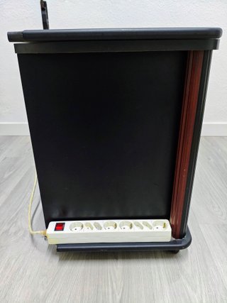 Mueble TV negro con plataforma giratoria