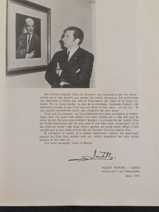 Historia CF Barcelona (firma presidente A. Montal)