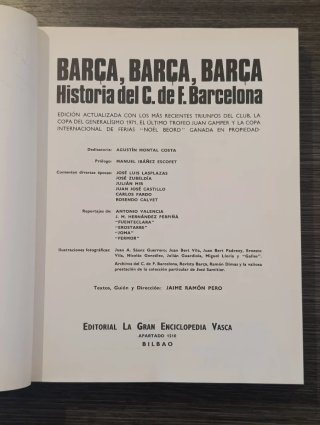 Historia CF Barcelona (firma presidente A. Montal)