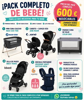 Pack de todo lo necesario para Bebes