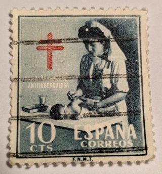 Sello España 1953 - Pro-Tuberculosos 10 Cts