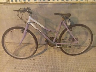 Bicicleta Morada y Blanca