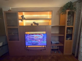 Mueble TV madera y cristal