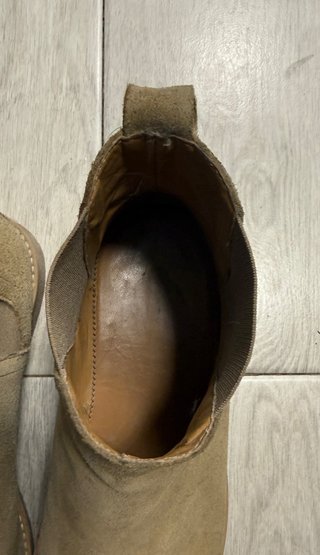 Botines Chelsea Zara Piel Serraje Beige T.41