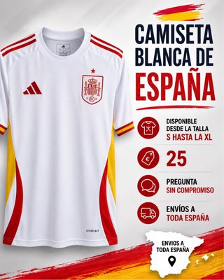 Camiseta España Blanca  Desde la S hasta la XL